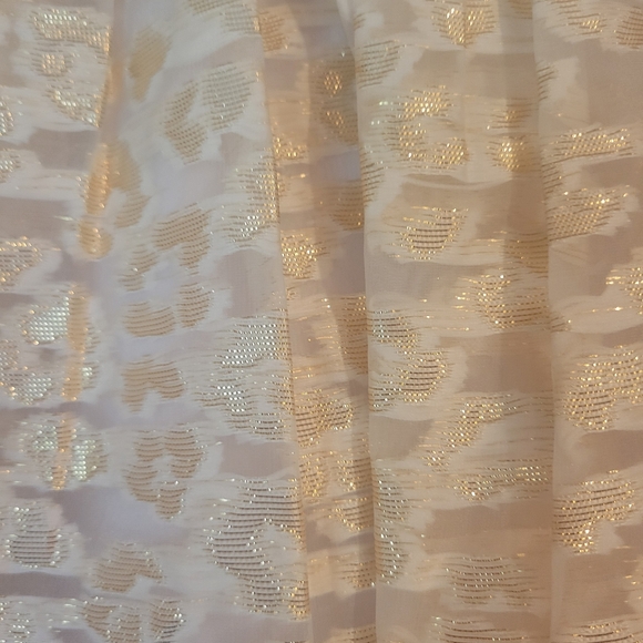 Anthropologie Burnout Shimmer Maxi Skirt, White & Gold, Side Zipper, NWT, Small - Picture 10 of 16